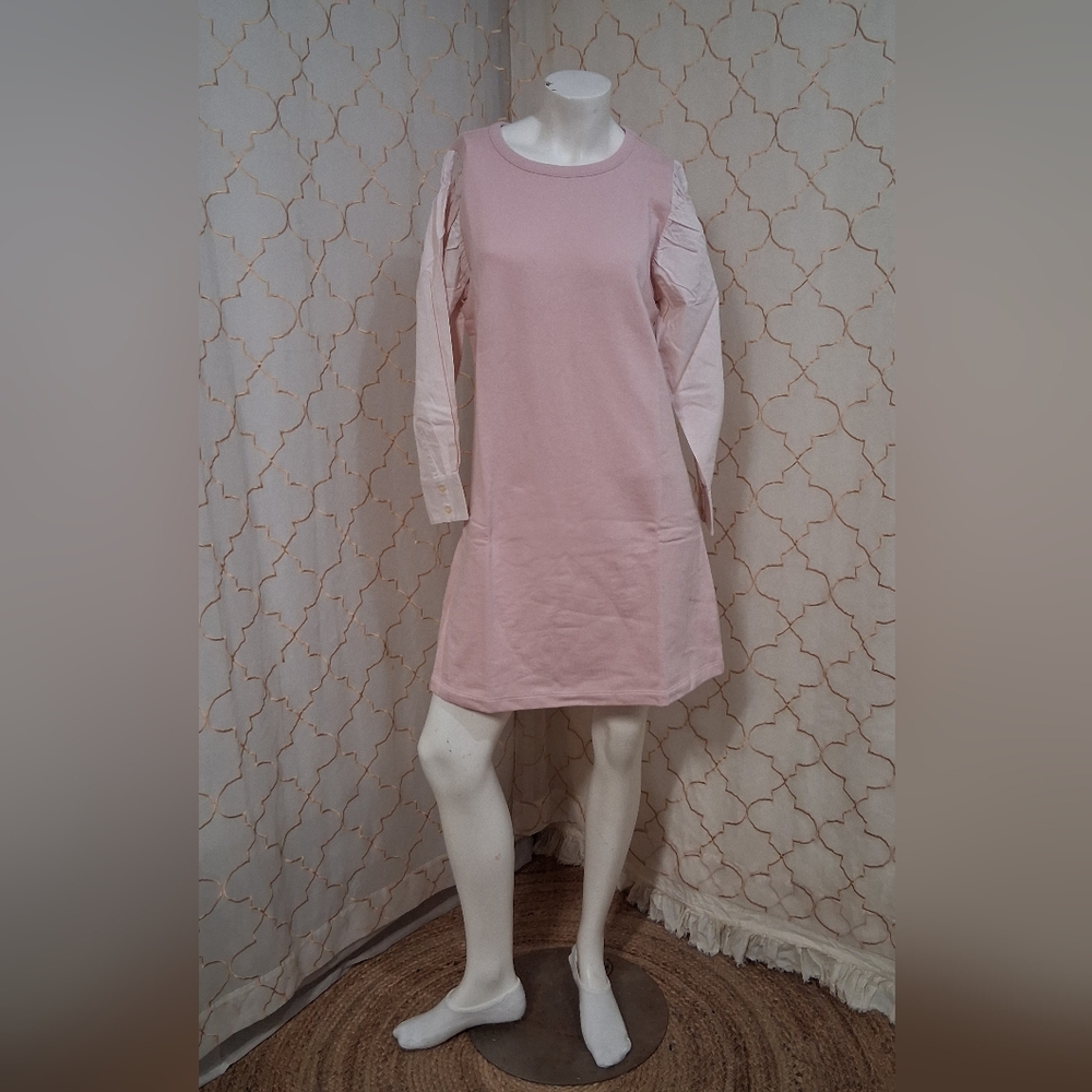 Chic Pink Long Sleeve Dress